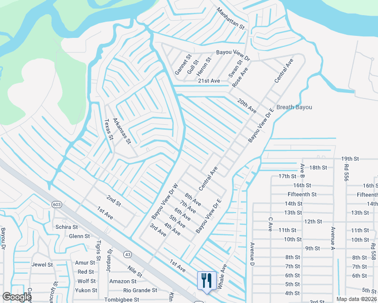 map of restaurants, bars, coffee shops, grocery stores, and more near 4037 Swallow Street in Bay Saint Louis