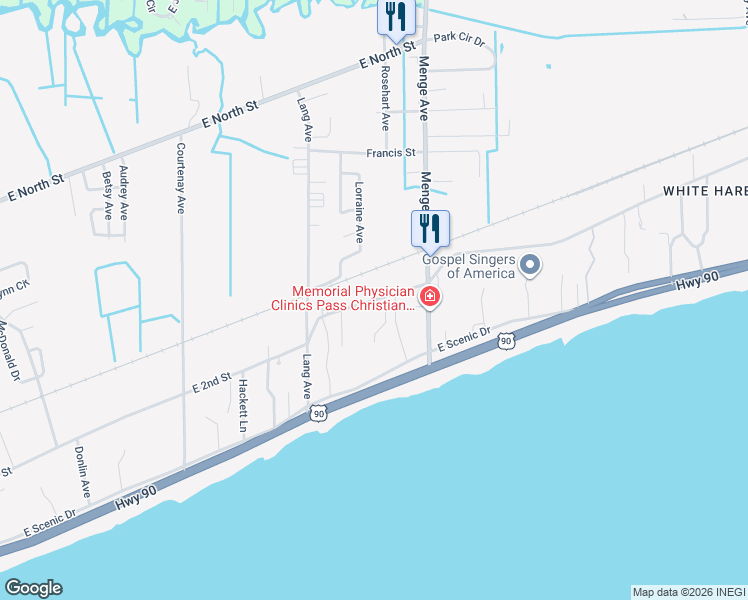 map of restaurants, bars, coffee shops, grocery stores, and more near 835 East 2nd Street in Pass Christian