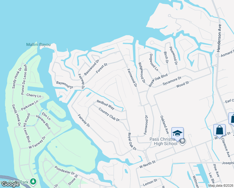 map of restaurants, bars, coffee shops, grocery stores, and more near 630 Royal Oak Drive in Pass Christian