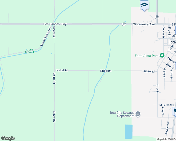 map of restaurants, bars, coffee shops, grocery stores, and more near 1714 Nickel Road in Iota
