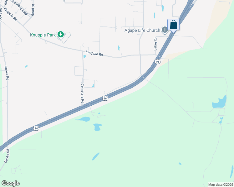 map of restaurants, bars, coffee shops, grocery stores, and more near U.S. 96 in Silsbee