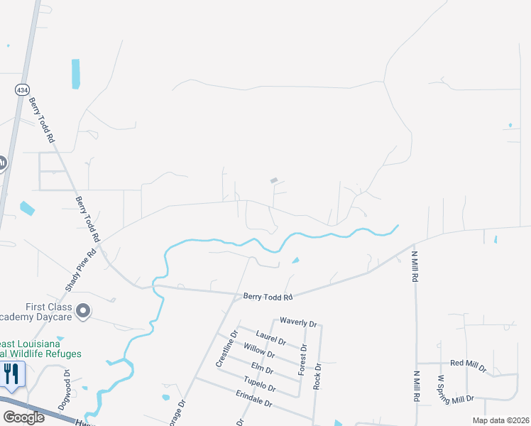 map of restaurants, bars, coffee shops, grocery stores, and more near 61734 Shady Pine Road in Lacombe