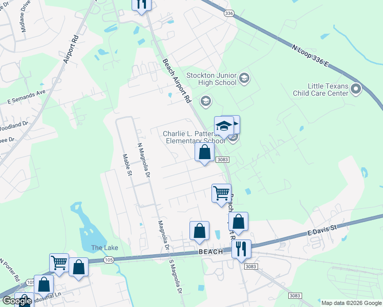 map of restaurants, bars, coffee shops, grocery stores, and more near 604 Orchid Hill Drive East in Conroe