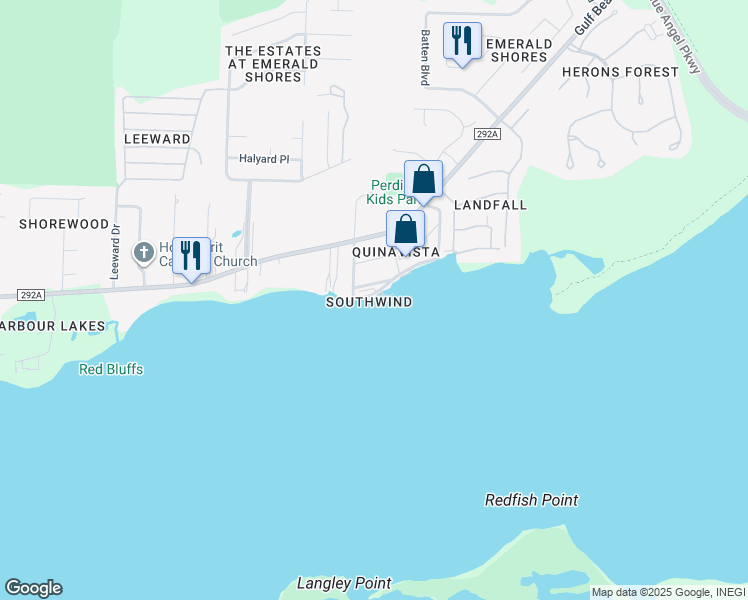 map of restaurants, bars, coffee shops, grocery stores, and more near 10127 Sinton Drive in Pensacola