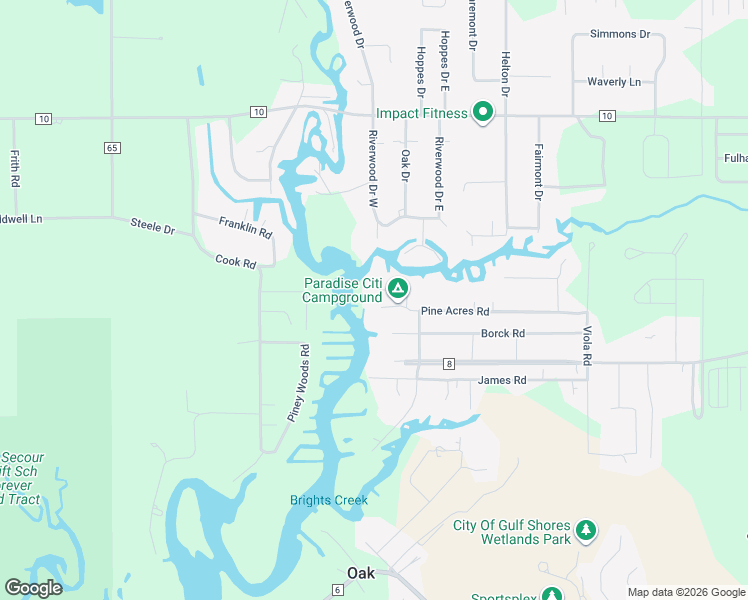 map of restaurants, bars, coffee shops, grocery stores, and more near 18725 Pine Acres Rd in Gulf Shores