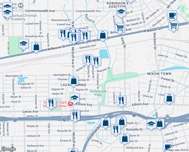 map of restaurants, bars, coffee shops, grocery stores, and more near 229 Shortreed Street in Jacksonville