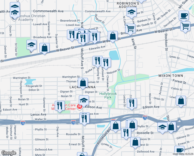 map of restaurants, bars, coffee shops, grocery stores, and more near 229 Willow Branch Avenue in Jacksonville