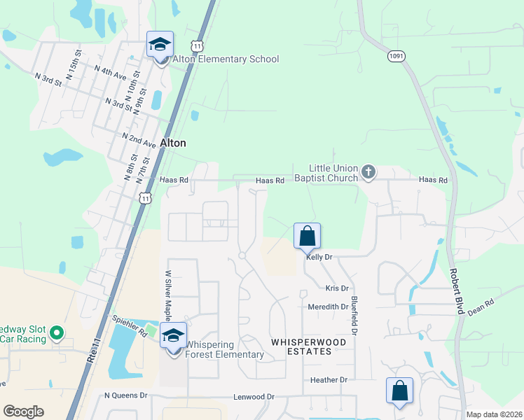 map of restaurants, bars, coffee shops, grocery stores, and more near 355 Knollwood Lane in Slidell
