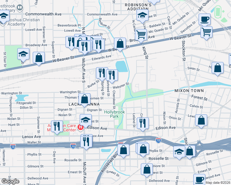 map of restaurants, bars, coffee shops, grocery stores, and more near 232 Bronson Street in Jacksonville