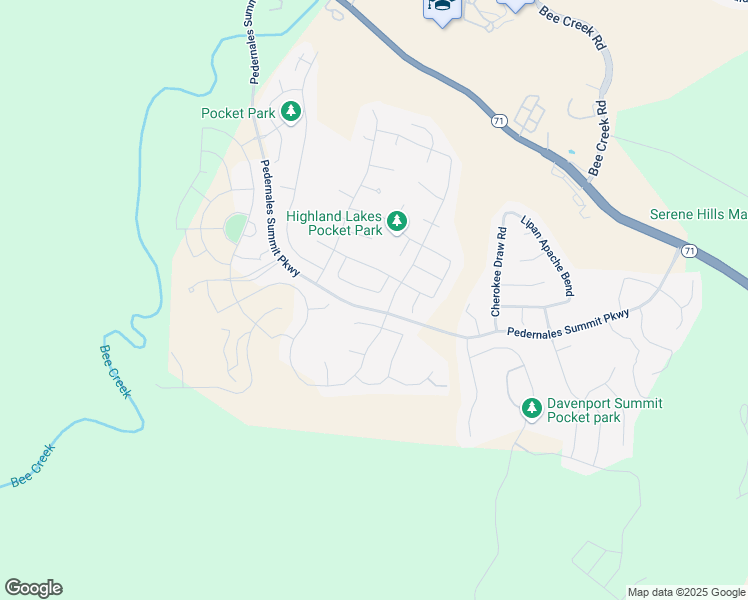 map of restaurants, bars, coffee shops, grocery stores, and more near 18501 Tanner Bayou Loop in Austin