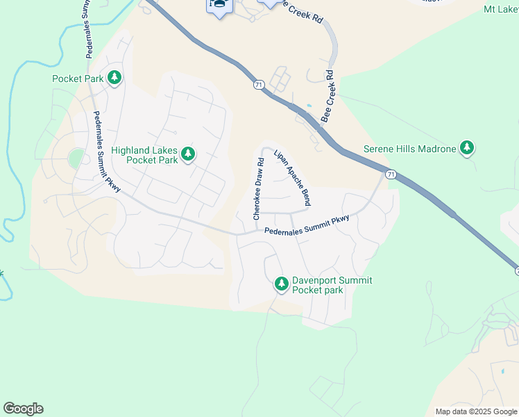 map of restaurants, bars, coffee shops, grocery stores, and more near 5916 Lipan Apache Bend in Austin