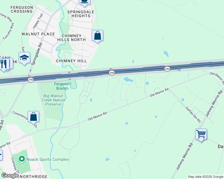 map of restaurants, bars, coffee shops, grocery stores, and more near 9345 U S Courthouse in Austin