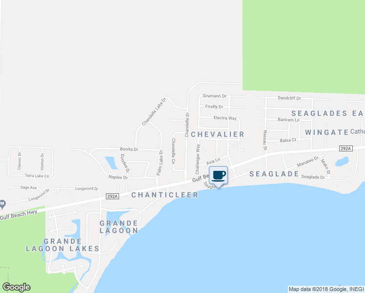 map of restaurants, bars, coffee shops, grocery stores, and more near 5033 Chandelle Drive in Pensacola