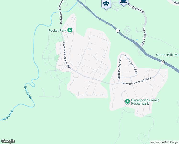 map of restaurants, bars, coffee shops, grocery stores, and more near 18504 Tanner Bayou Loop in Austin