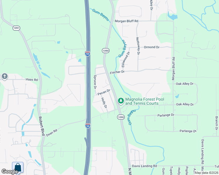 map of restaurants, bars, coffee shops, grocery stores, and more near 39647 Pecan Drive in Pearl River