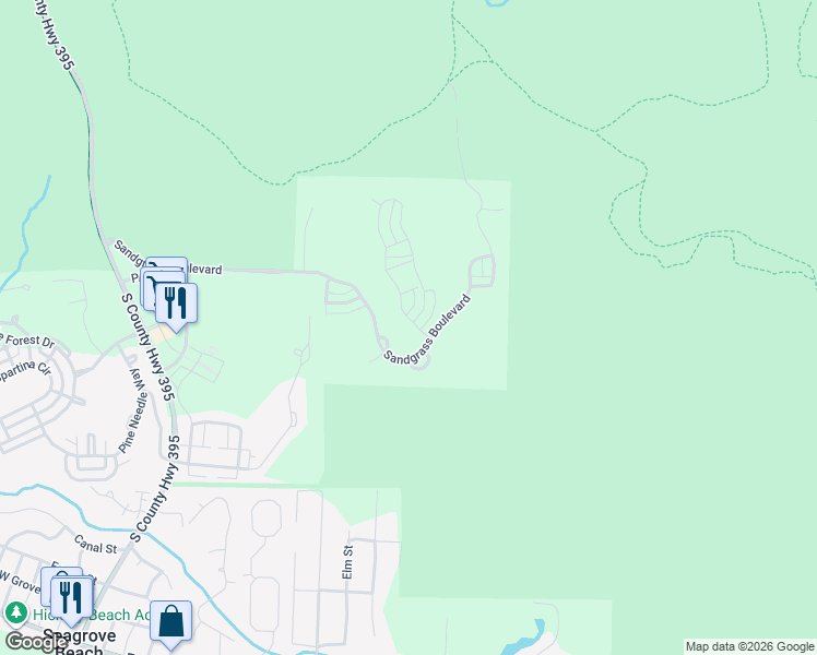 map of restaurants, bars, coffee shops, grocery stores, and more near 100 Flatwoods Forest Loop in Santa Rosa Beach