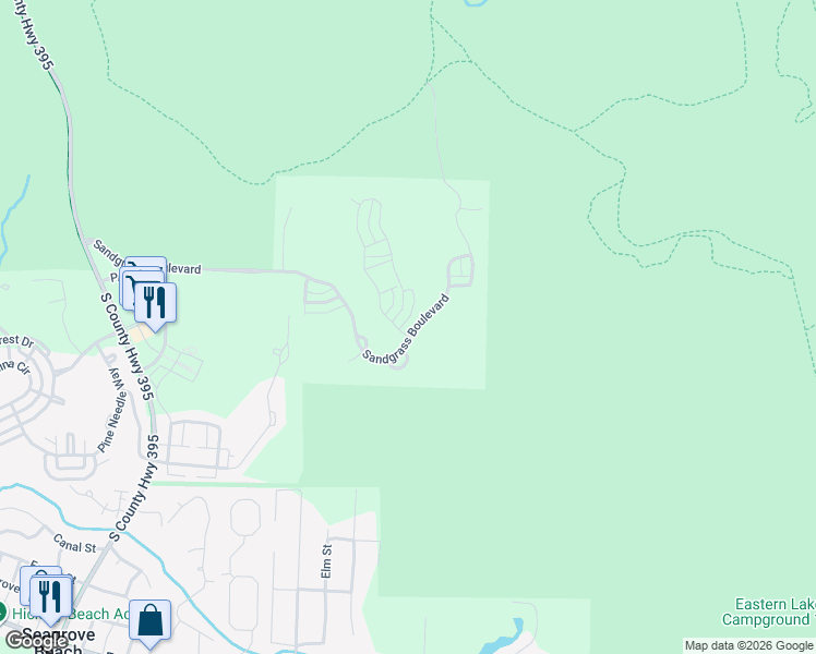 map of restaurants, bars, coffee shops, grocery stores, and more near 1035 Sandgrass Boulevard in Santa Rosa Beach