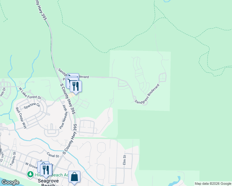 map of restaurants, bars, coffee shops, grocery stores, and more near 602 East Royal Fern Way in Santa Rosa Beach