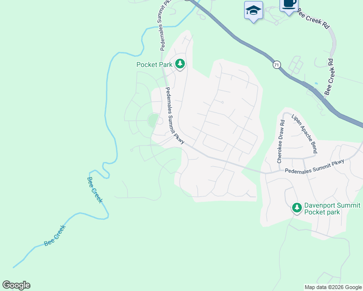 map of restaurants, bars, coffee shops, grocery stores, and more near 6800 Empresa Drive in Austin
