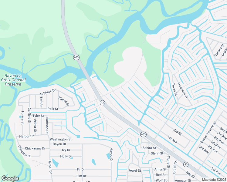 map of restaurants, bars, coffee shops, grocery stores, and more near 11501 Sugar Field Road in Bay St. Louis