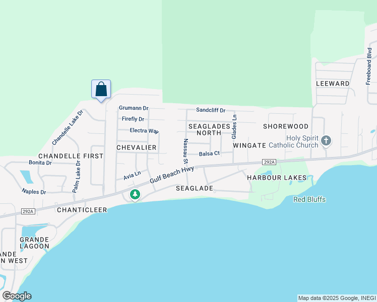 map of restaurants, bars, coffee shops, grocery stores, and more near 1126 Balsa Court in Pensacola