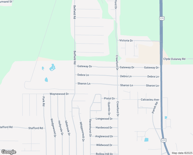 map of restaurants, bars, coffee shops, grocery stores, and more near 638 Debra Ln in Lake Charles