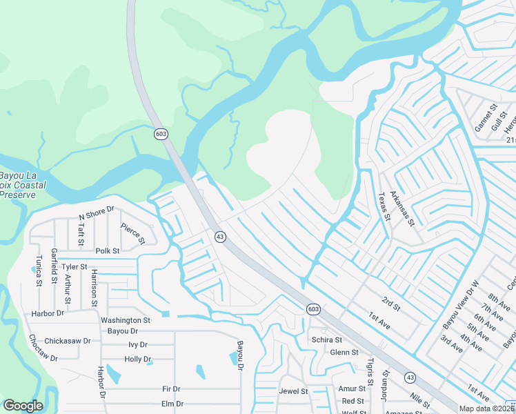 map of restaurants, bars, coffee shops, grocery stores, and more near 11501-11507 Sugar Field Road in Bay Saint Louis