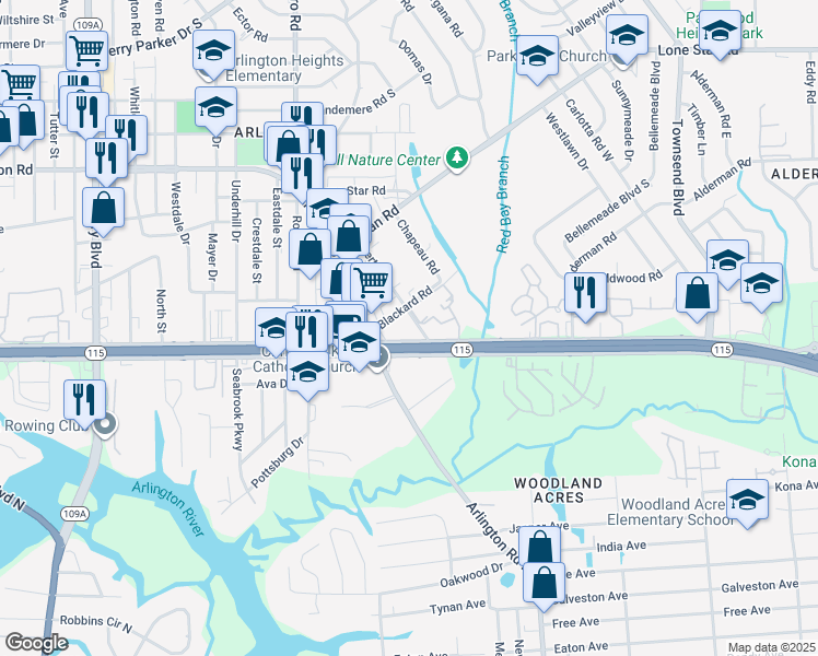 map of restaurants, bars, coffee shops, grocery stores, and more near 840 Bert Road in Jacksonville