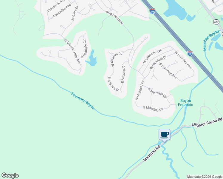 map of restaurants, bars, coffee shops, grocery stores, and more near 19119 South Augusta Drive in Baton Rouge