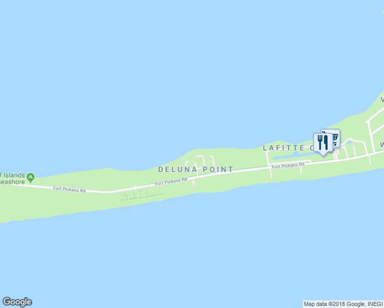 map of restaurants, bars, coffee shops, grocery stores, and more near 37 East Galvez Court in Pensacola Beach