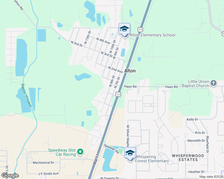 map of restaurants, bars, coffee shops, grocery stores, and more near 61515 North 7th Street in Slidell