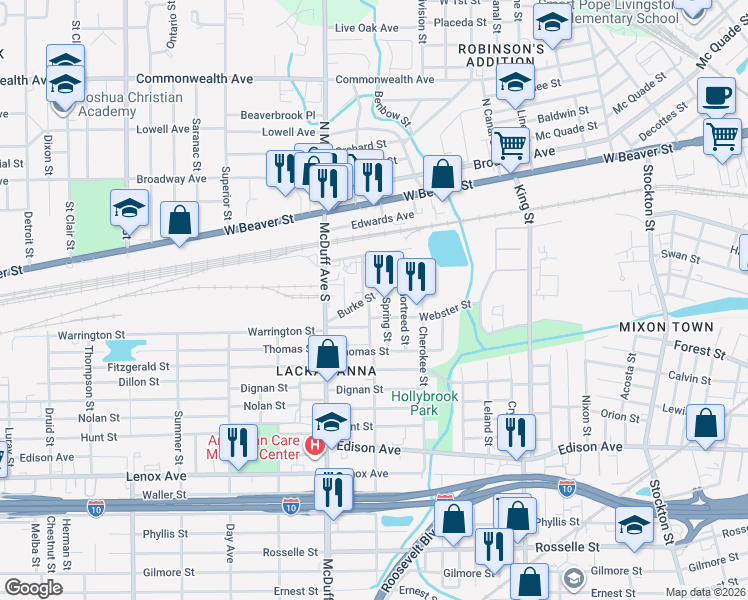 map of restaurants, bars, coffee shops, grocery stores, and more near 133 Willow Branch Avenue in Jacksonville
