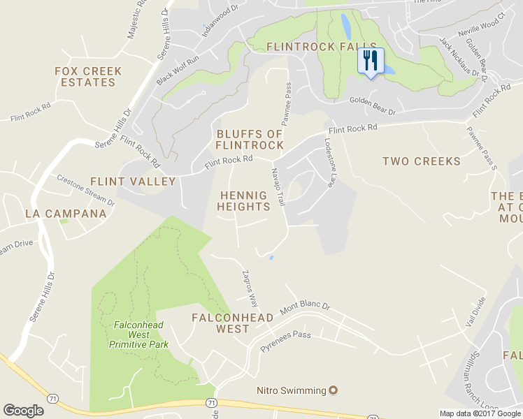 map of restaurants, bars, coffee shops, grocery stores, and more near 16204 Steven Wayne Court in Austin