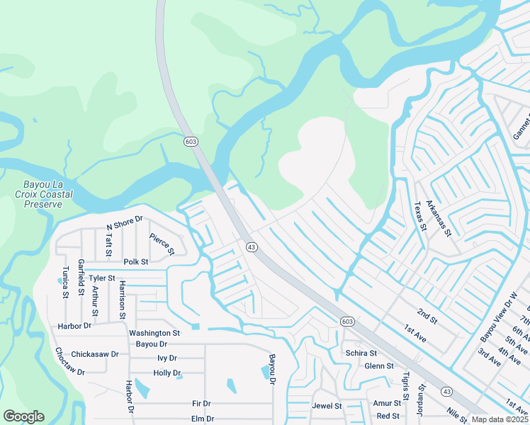 map of restaurants, bars, coffee shops, grocery stores, and more near 11194 Highway 603 in Bay St. Louis