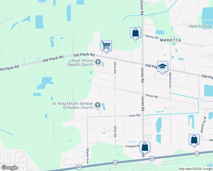 map of restaurants, bars, coffee shops, grocery stores, and more near 9327 Orme Road in Jacksonville