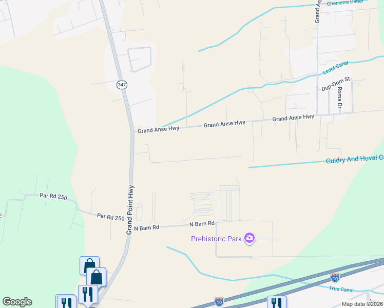 map of restaurants, bars, coffee shops, grocery stores, and more near 1091 Rene O Guidry Road in Breaux Bridge