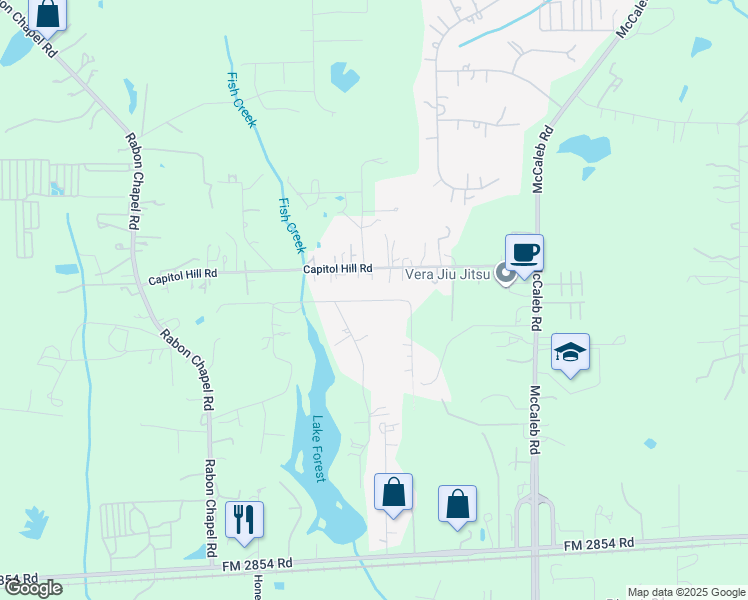 map of restaurants, bars, coffee shops, grocery stores, and more near 15246 Holly Drive in Montgomery