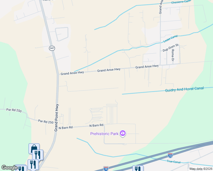 map of restaurants, bars, coffee shops, grocery stores, and more near 1097 Rene O Guidry Road in Breaux Bridge