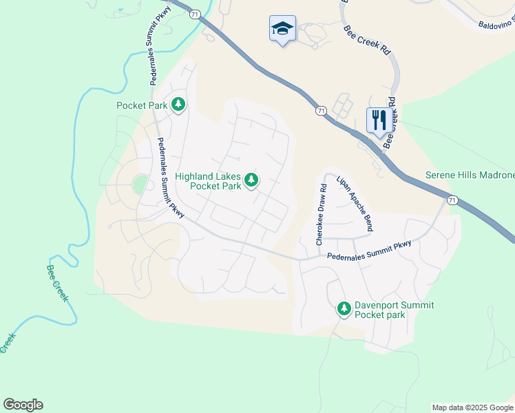 map of restaurants, bars, coffee shops, grocery stores, and more near 5625 Rio Chama Cove in Austin