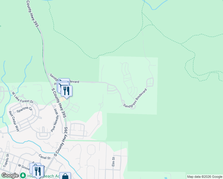 map of restaurants, bars, coffee shops, grocery stores, and more near 71 Cinnamon Fern Lane in Santa Rosa Beach
