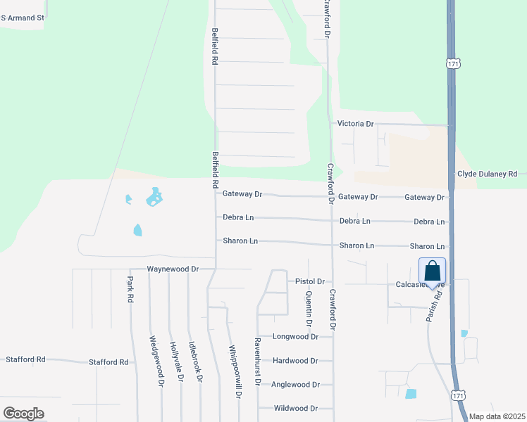 map of restaurants, bars, coffee shops, grocery stores, and more near 638 Debra Ln in Lake Charles