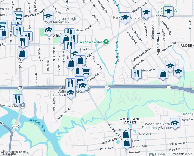 map of restaurants, bars, coffee shops, grocery stores, and more near 840 Bert Road in Jacksonville