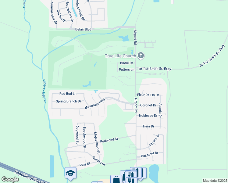 map of restaurants, bars, coffee shops, grocery stores, and more near 26 Cypress Meadow Loop in Slidell