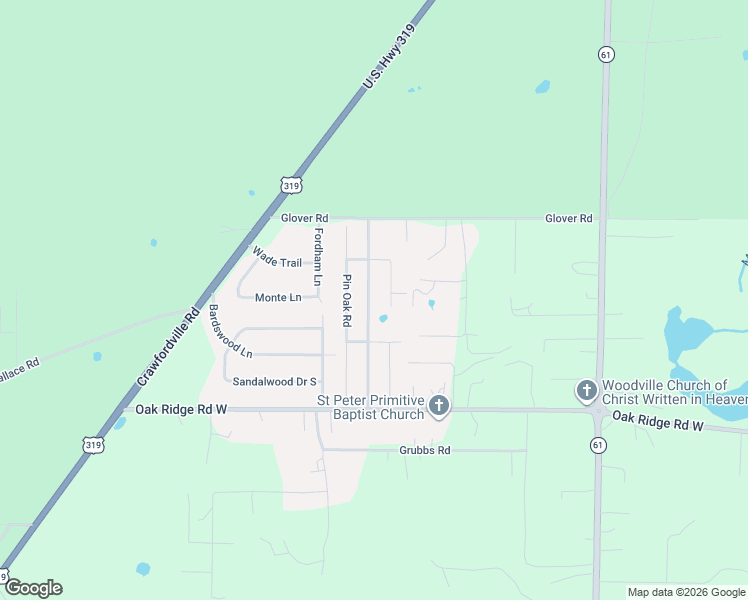 map of restaurants, bars, coffee shops, grocery stores, and more near 8215 Blackjack Road in Tallahassee