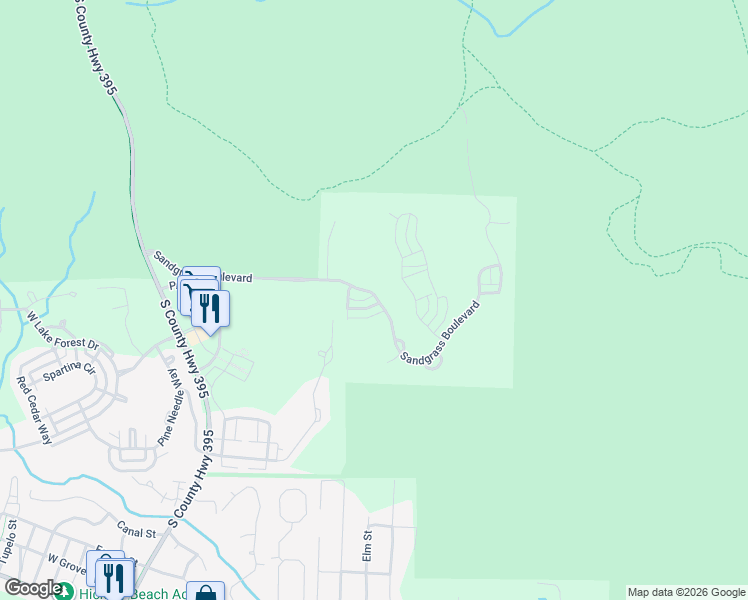map of restaurants, bars, coffee shops, grocery stores, and more near 8 Cinnamon Fern Lane in Santa Rosa Beach