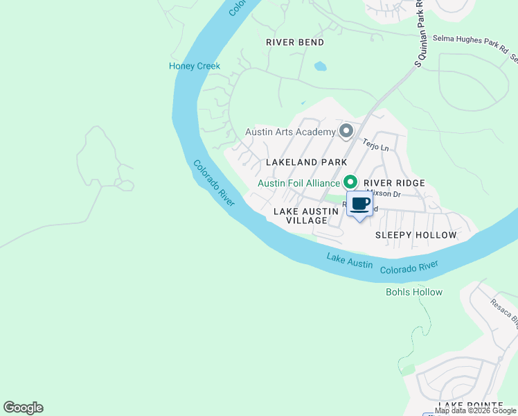 map of restaurants, bars, coffee shops, grocery stores, and more near 13003 On the Lake Road in Austin