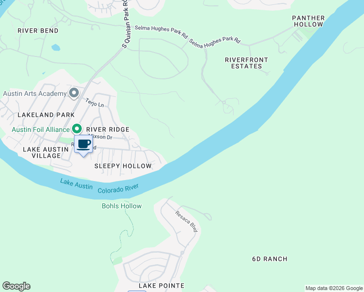 map of restaurants, bars, coffee shops, grocery stores, and more near 13222 River Bend in Austin