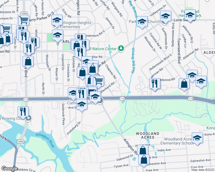 map of restaurants, bars, coffee shops, grocery stores, and more near 840 Bert Road in Jacksonville