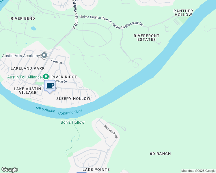 map of restaurants, bars, coffee shops, grocery stores, and more near 13222 River Bend in Austin
