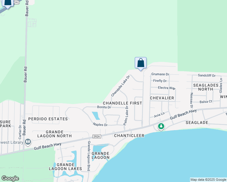 map of restaurants, bars, coffee shops, grocery stores, and more near in Pensacola